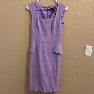 White House Black Market Women’s Purple Midi Peplum Sheath Dress Size 0